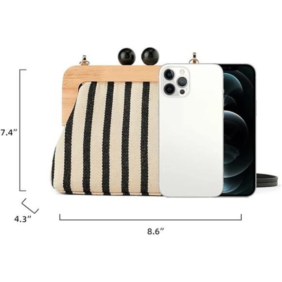 Retro Chic: Canvas ShoulderPpurse - Picture 2 of 6